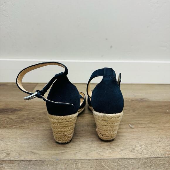 Nine West Black Espadrille Wedge Sandal Women’s Size 5 - Picture 6 of 10